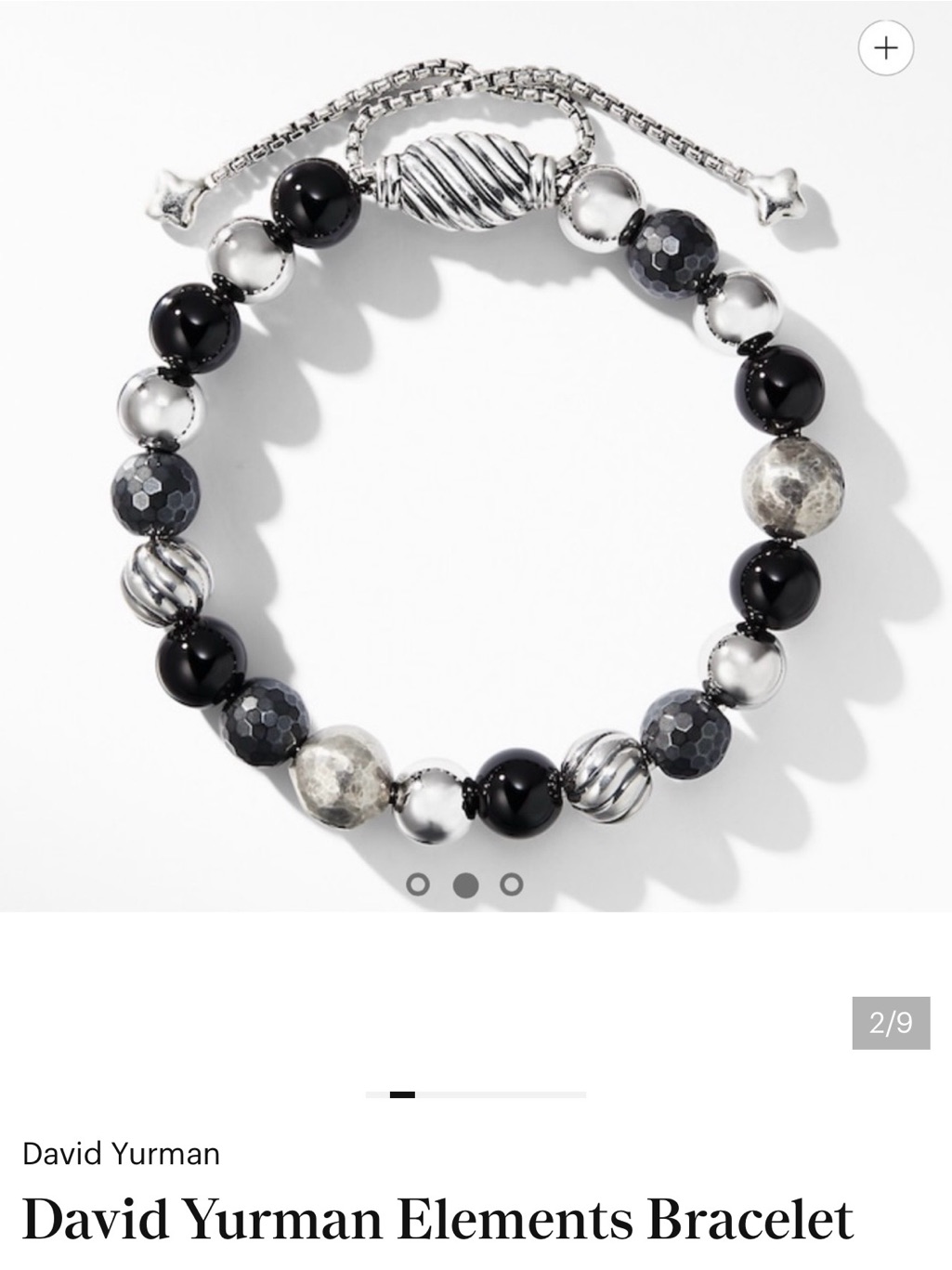 David Yurman Black, Silver And Gray Beaded Elements Bracelet